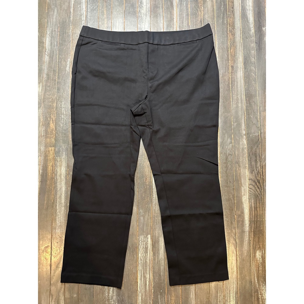 Nicole by Nicole Miller Black Dress Pants Straight Stretch Trousers